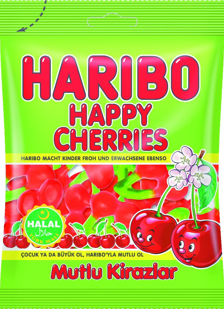 HELAL HARIBO MUTLU KIRAZLAR 80 GR (bonbons gout cerise)